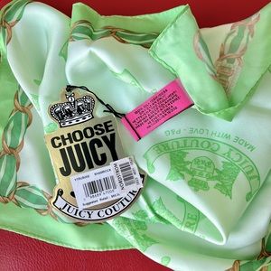 Juicy Couture 100% Silk Scarf NWT Y2K